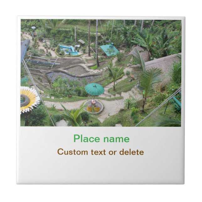 water ocean beach photo add name text place summer tile (Front)