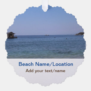 water ocean beach photo add name text place summer tree decoration card