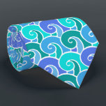Water Ocean Waves in Blue Nautical Beach Pattern Tie<br><div class="desc">This pretty ocean-inspired pattern shows water waves in varying shades of blue and teal green. It's for anyone who loves the sea. This nautical pattern is seamlessly tiled and can be "customised" and made bigger or smaller on the product. These beautiful, swirling waves of water will make you want to...</div>