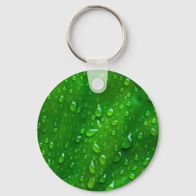 Water on a Leaf Key Ring (Front)