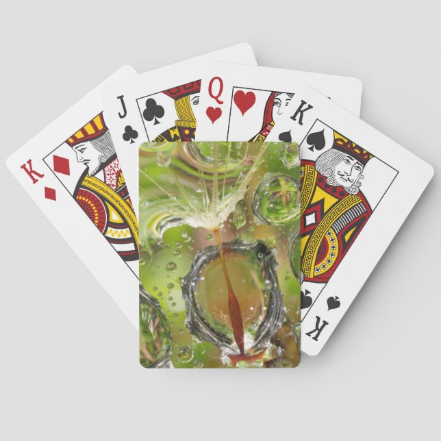 Water on dandelion seed, CA Playing Cards (Back)