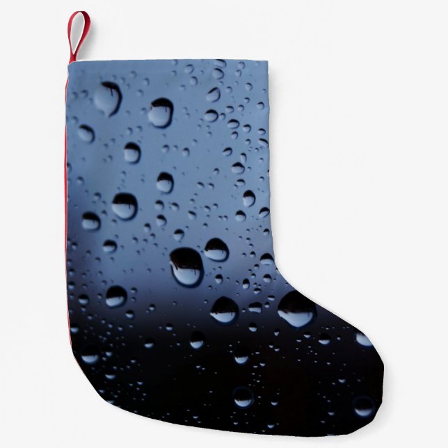Water on mirror close-up photography small christmas stocking (Front)