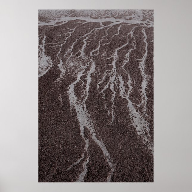 Water on sand on shore poster (Front)