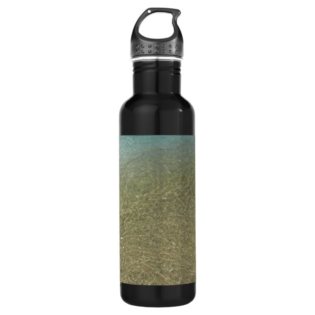 Water on the Beach I Abstract Nature Photography 710 Ml Water Bottle (Front)