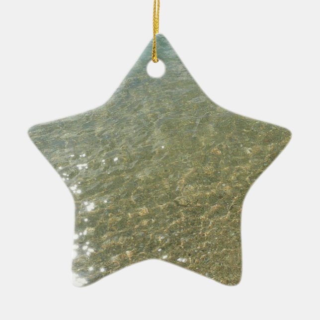 Water on the Beach I Abstract Nature Photography Ceramic Tree Decoration (Front)