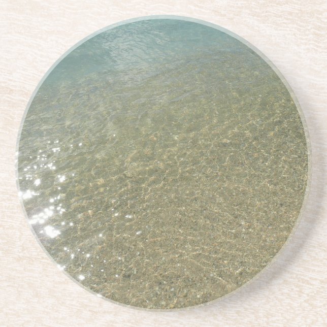 Water on the Beach I Abstract Nature Photography Coaster (Front)