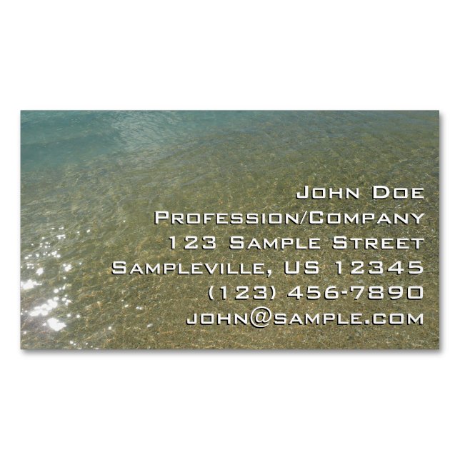 Water on the Beach I Abstract Nature Photography Magnetic Business Card (Front)