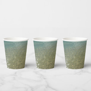 Water on the Beach I Abstract Nature Photography Paper Cups