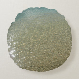 Water on the Beach I Abstract Nature Photography Round Cushion