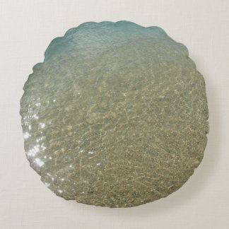 Water on the Beach I Abstract Nature Photography Round Cushion