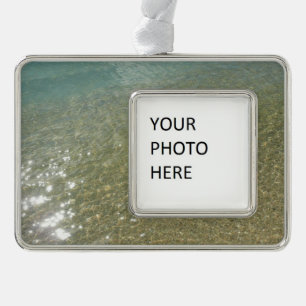 Water on the Beach I Abstract Nature Photography Silver Plated Framed Ornament