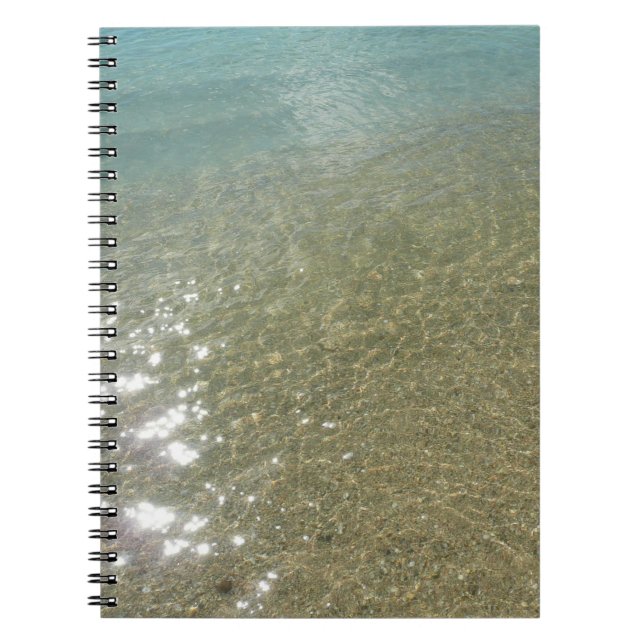 Water on the Beach I Abstract Nature Photography Spiral Notebook (Front)