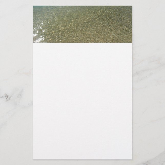 Water on the Beach I Abstract Nature Photography Stationery (Front)
