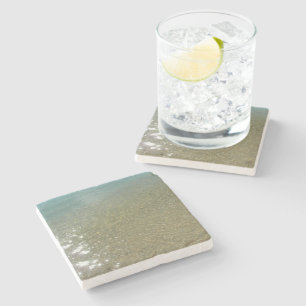 Water on the Beach I Abstract Nature Photography Stone Coaster