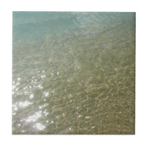 Water on the Beach I Abstract Nature Photography Tile