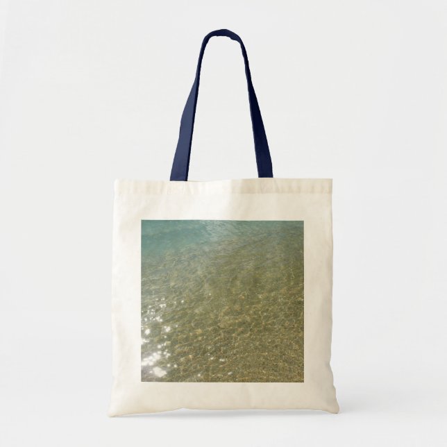 Water on the Beach I Abstract Nature Photography Tote Bag (Front)