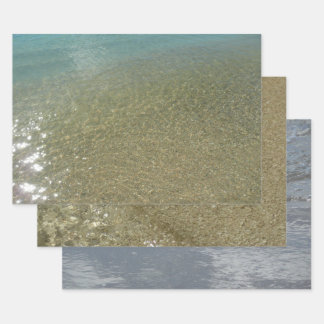 Water on the Beach I Abstract Nature Photography Wrapping Paper Sheet