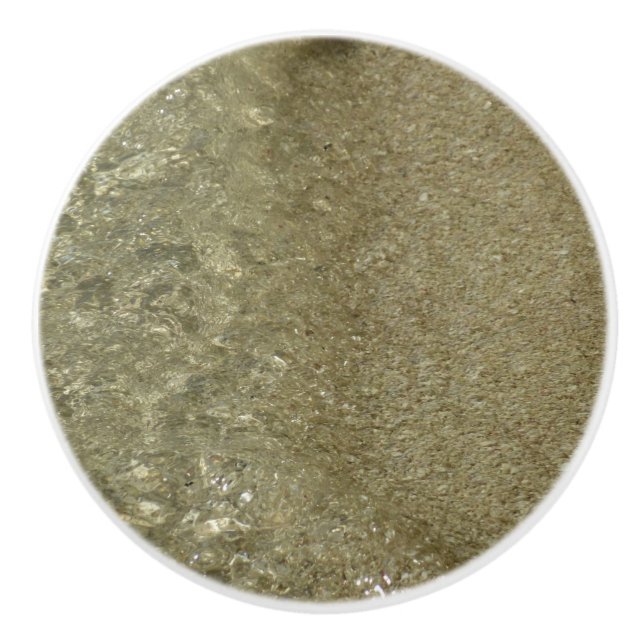 Water on the Beach II Abstract Nature Photography Ceramic Knob (Front)