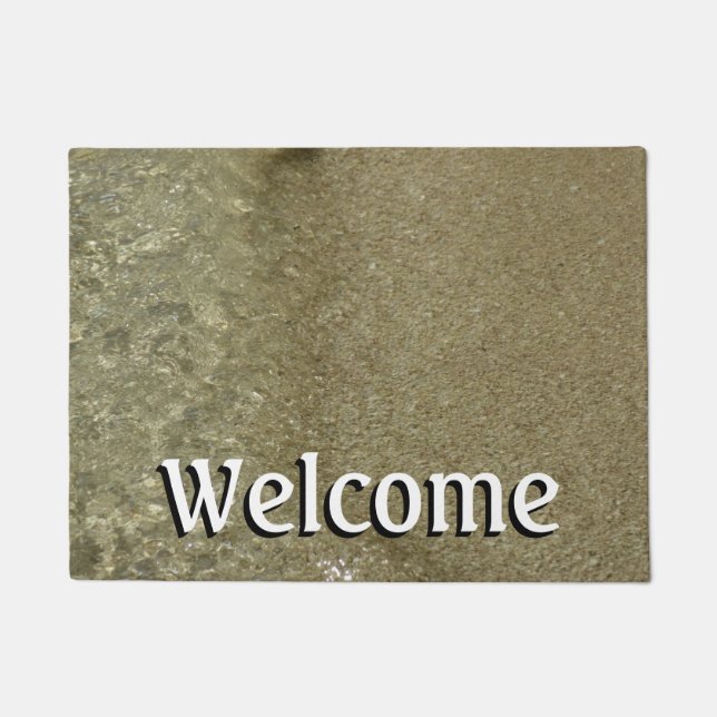 Water on the Beach II Abstract Nature Photography Doormat (Front)