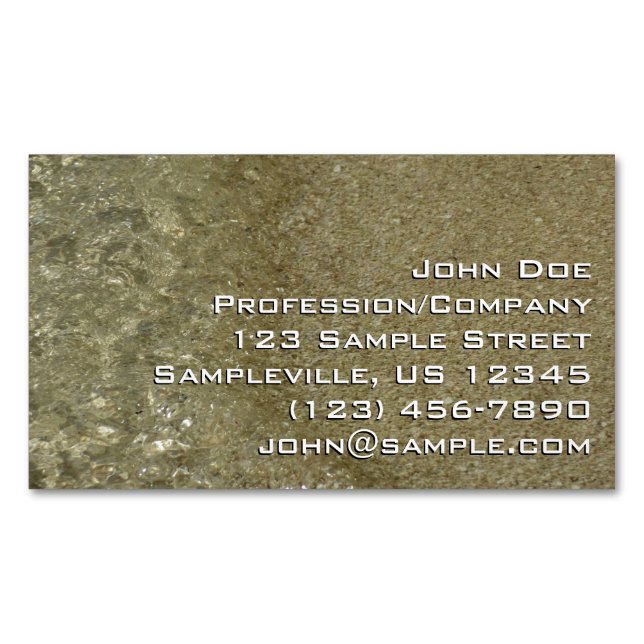 Water on the Beach II Abstract Nature Photography Magnetic Business Card (Front)