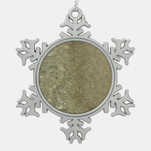Water on the Beach II Abstract Nature Photography Snowflake Pewter Christmas Ornament