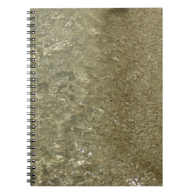 Water on the Beach II Abstract Nature Photography Spiral Notebook (Front)