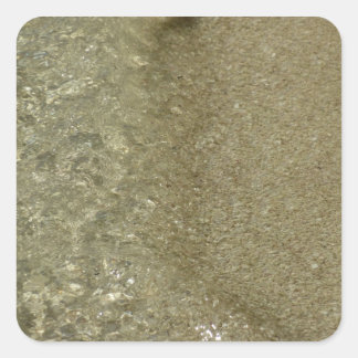 Water on the Beach II Abstract Nature Photography Square Sticker