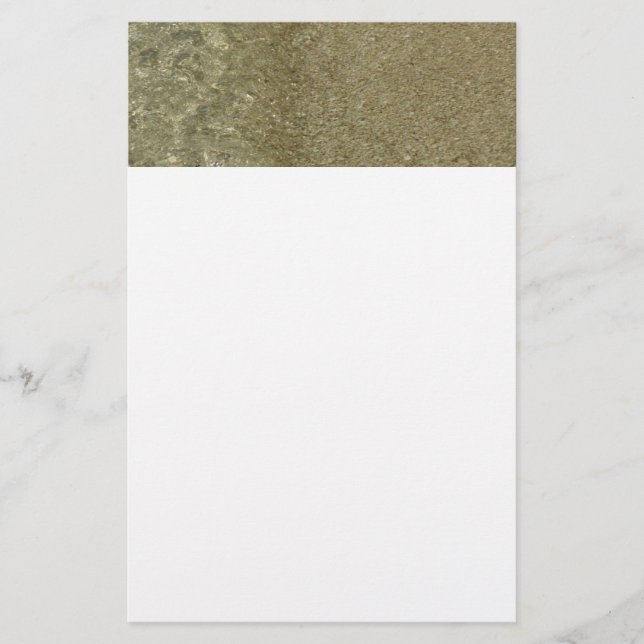 Water on the Beach II Abstract Nature Photography Stationery (Front)