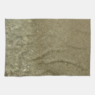 Water on the Beach II Abstract Nature Photography Tea Towel