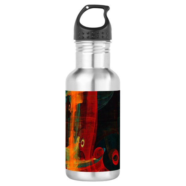 Water Orange Red Blue Modern Abstract Art Pattern 532 Ml Water Bottle (Front)