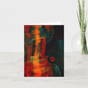 Water Orange Red Blue Modern Abstract Art Pattern Card