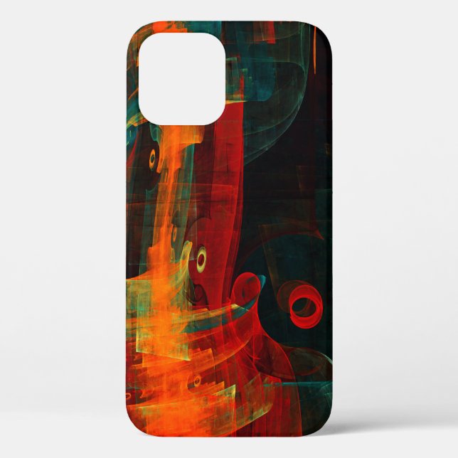 Water Orange Red Blue Modern Abstract Art Pattern Case-Mate iPhone Case (Back)