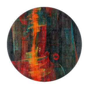 Water Orange Red Blue Modern Abstract Art Pattern Cutting Board