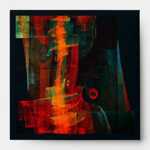 Water Orange Red Blue Modern Abstract Art Pattern Envelope