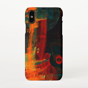 Water Orange Red Blue Modern Abstract Art Pattern iPhone X Case