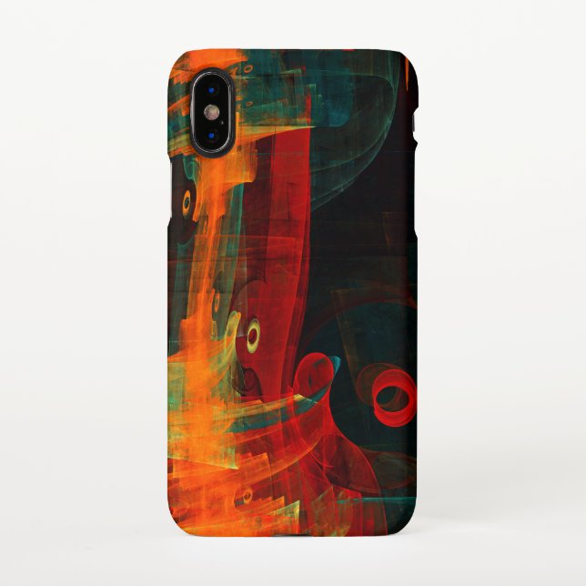 Water Orange Red Blue Modern Abstract Art Pattern iPhone Case (Back)