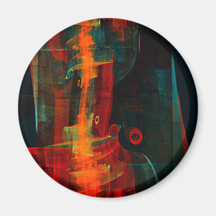 Water Orange Red Blue Modern Abstract Art Pattern Magnet