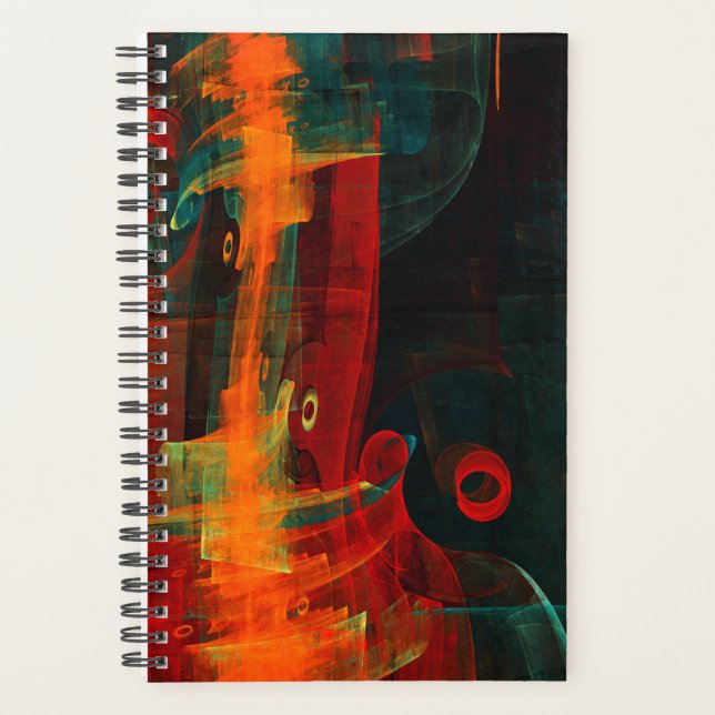 Water Orange Red Blue Modern Abstract Art Pattern Planner (Front)