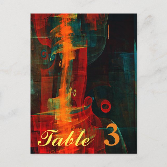 Water Orange Red Blue Modern Abstract Art Pattern Postcard (Front)