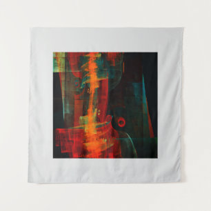 Water Orange Red Blue Modern Abstract Art Pattern Tapestry