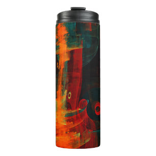 Water Orange Red Blue Modern Abstract Art Pattern Thermal Tumbler
