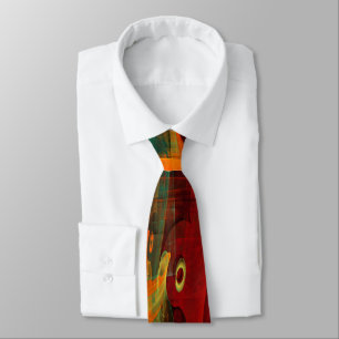 Water Orange Red Blue Modern Abstract Art Pattern Tie