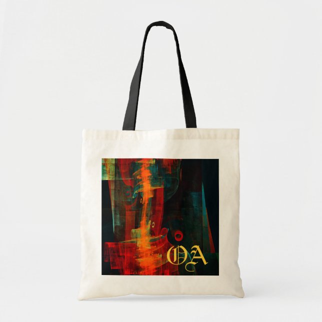 Water Orange Red Blue Modern Abstract Art Pattern Tote Bag (Front)