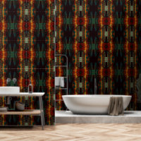 Water Orange Red Blue Modern Abstract Art Pattern