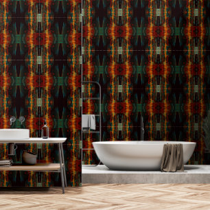 Water Orange Red Blue Modern Abstract Art Pattern Wallpaper