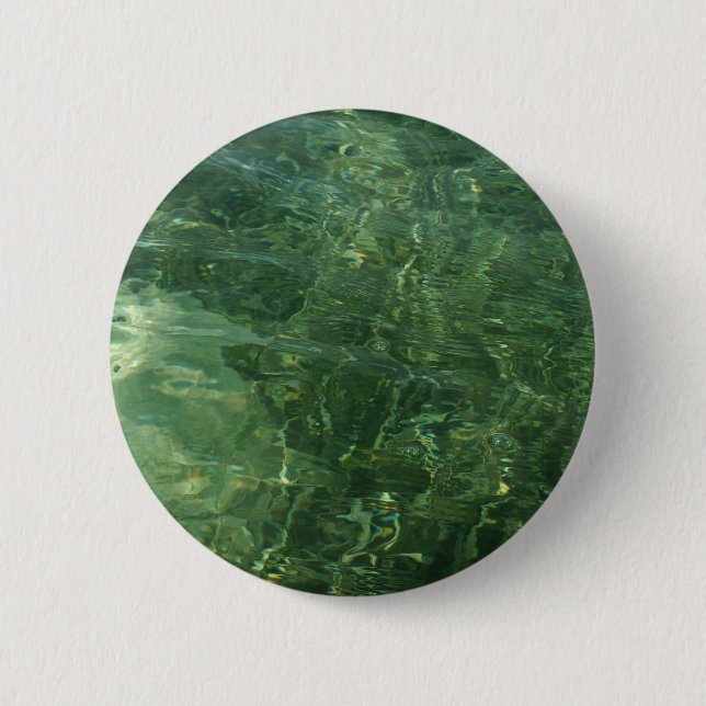 Water over Sea Grass II (Blue and Green) Photo 6 Cm Round Badge (Front)