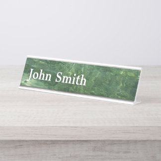 Water over Sea Grass II (Blue and Green) Photo Desk Name Plate