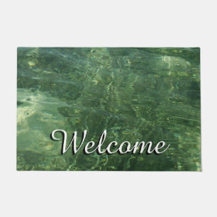 Water over Sea Grass II (Blue and Green) Photo Doormat