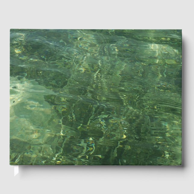 Water over Sea Grass II (Blue and Green) Photo Guest Book (Front)
