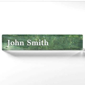 Water over Sea Grass II (Blue and Green) Photo Nameplate